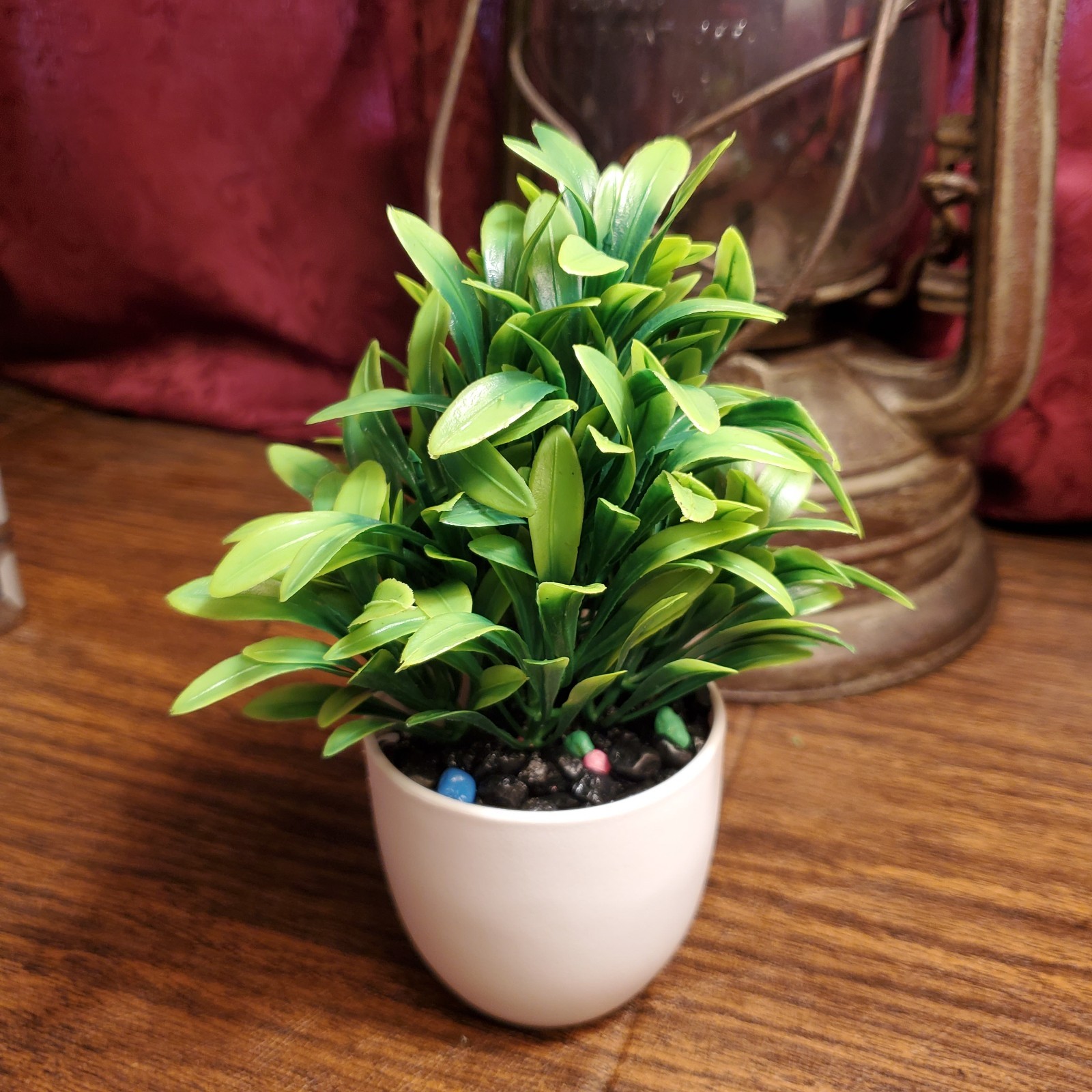 Mini Artificial Potted Plant Small Faux Greenery Spring Grass Bonsai Desk Decor