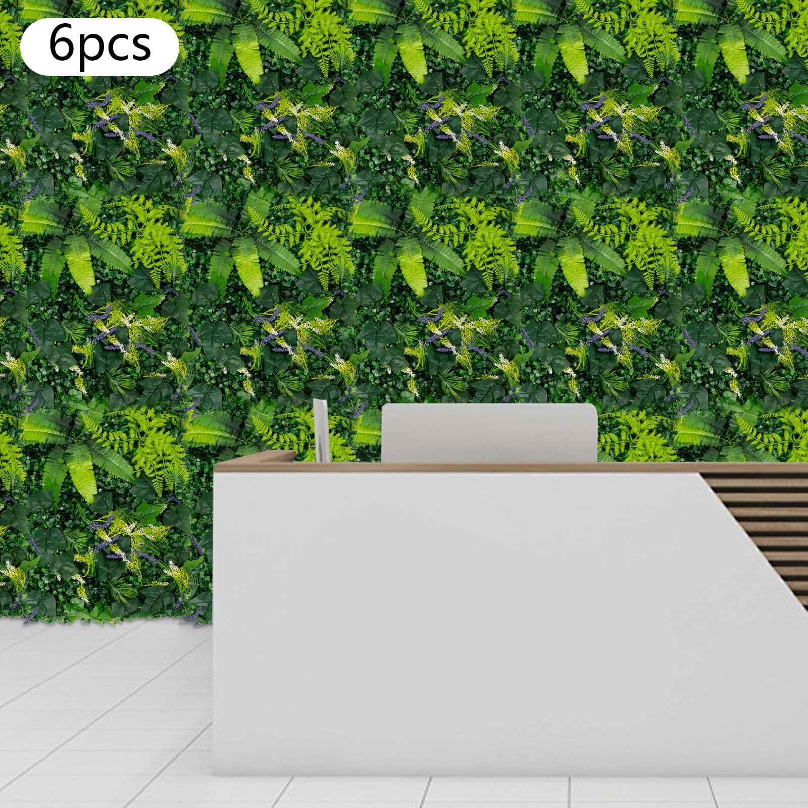 6PCS Artificial Plant Wall Fence Panel Decor Greenery Hedge Grass 60*40cm