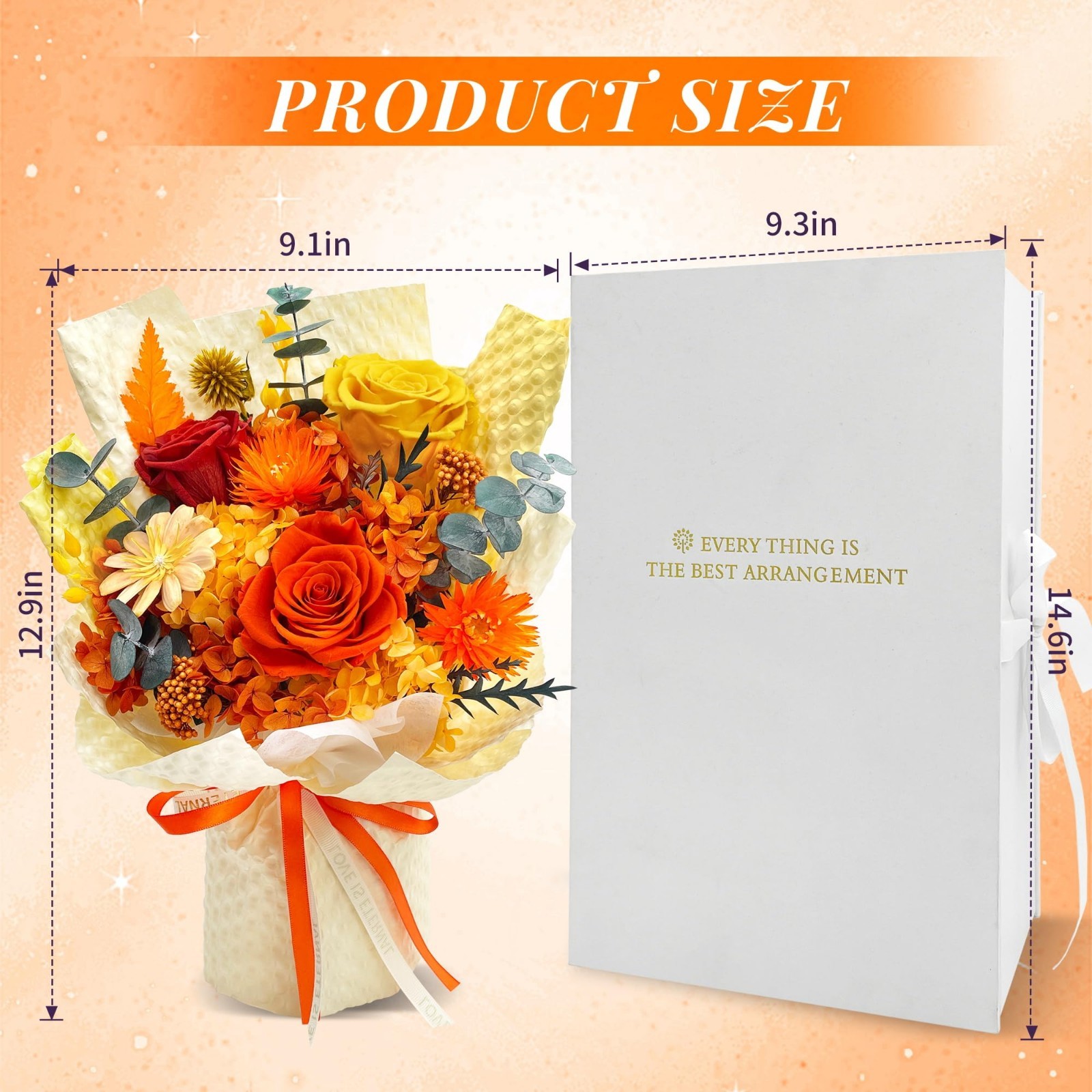 Preserved Flower Bouquet for Mother’s Day, Birthday Gifts for Women & Moms