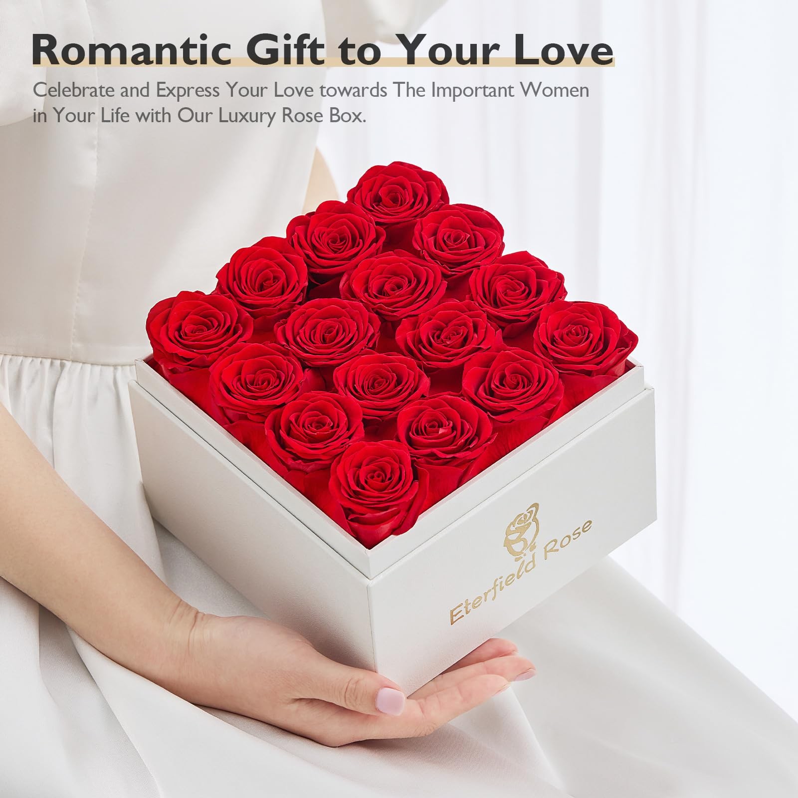 Eterfield Preserved Roses That Last a Year Eternal Rose in a Box Real Rose