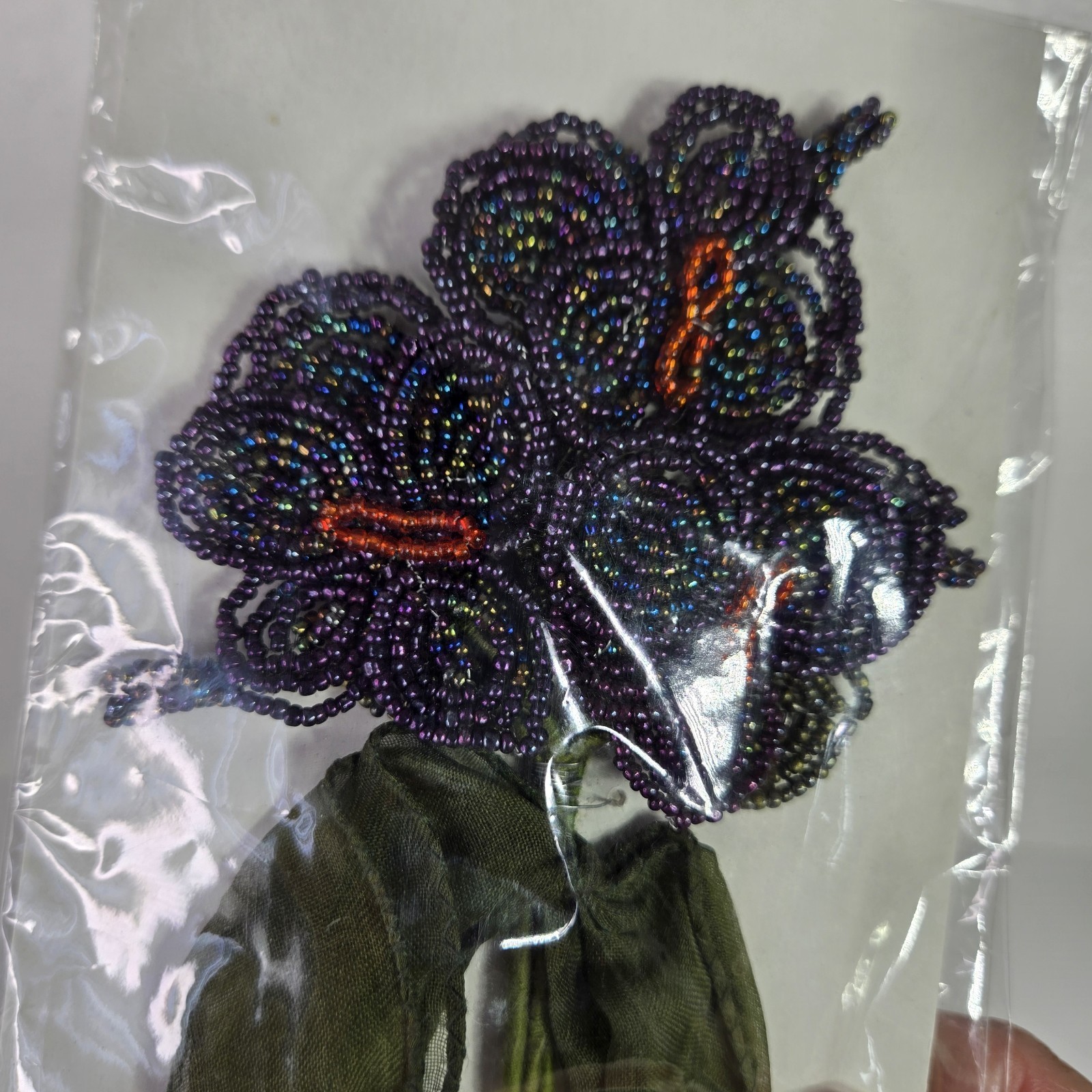 Katherine’s Collection Retired Beaded Flower Bouquet Stem Orchid Goth New 3pc