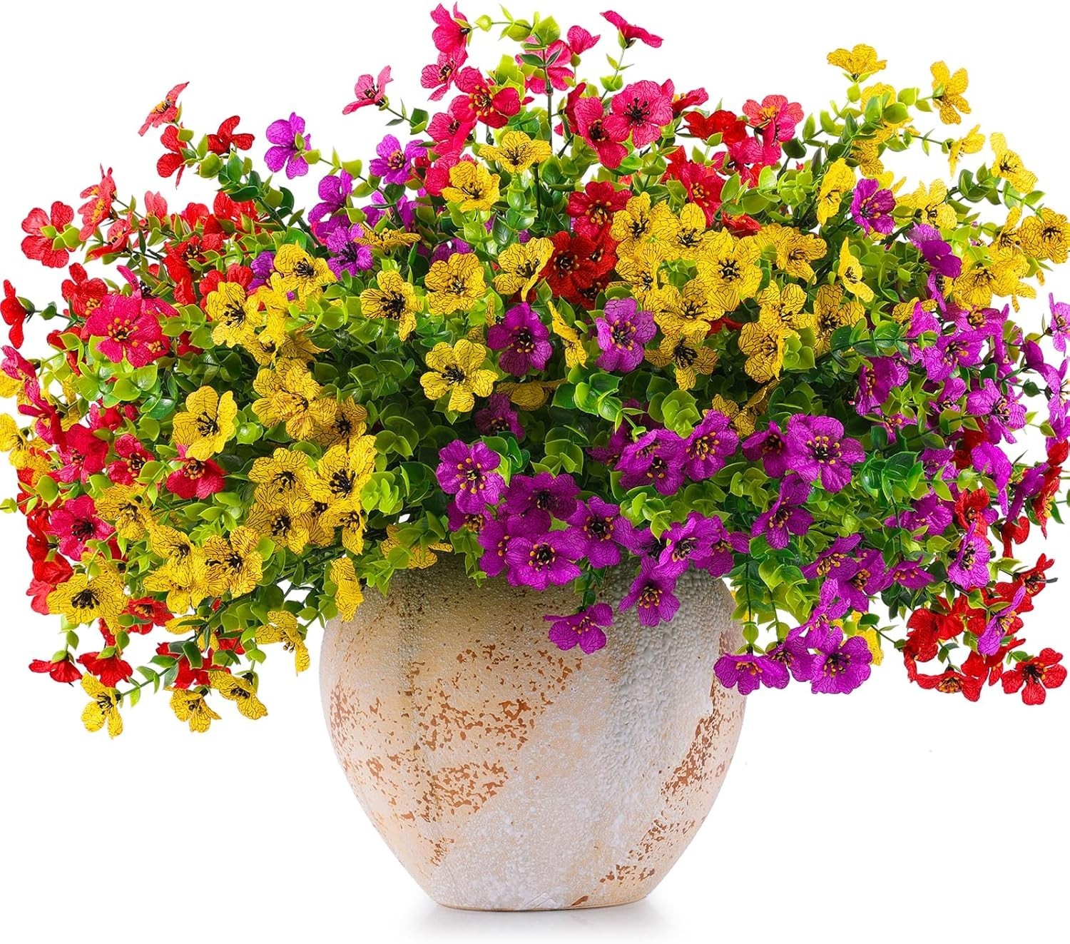 18 Count Colorful Daisy Flowers – UV Resistant Faux Plants for All Seasons