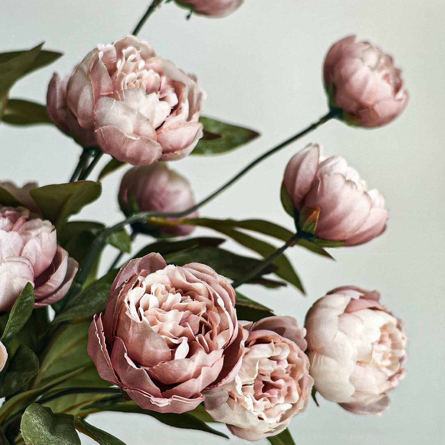 6Pcs Real Touch Peony Artificial Flowers for Home Decor & Weddings, Dusty