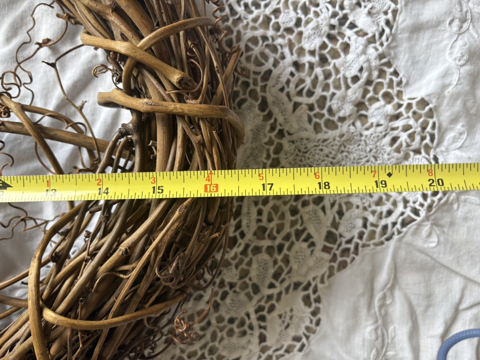 Natural Grapevine Wreath Vintage 18 inch Primitive Farmhouse Decor