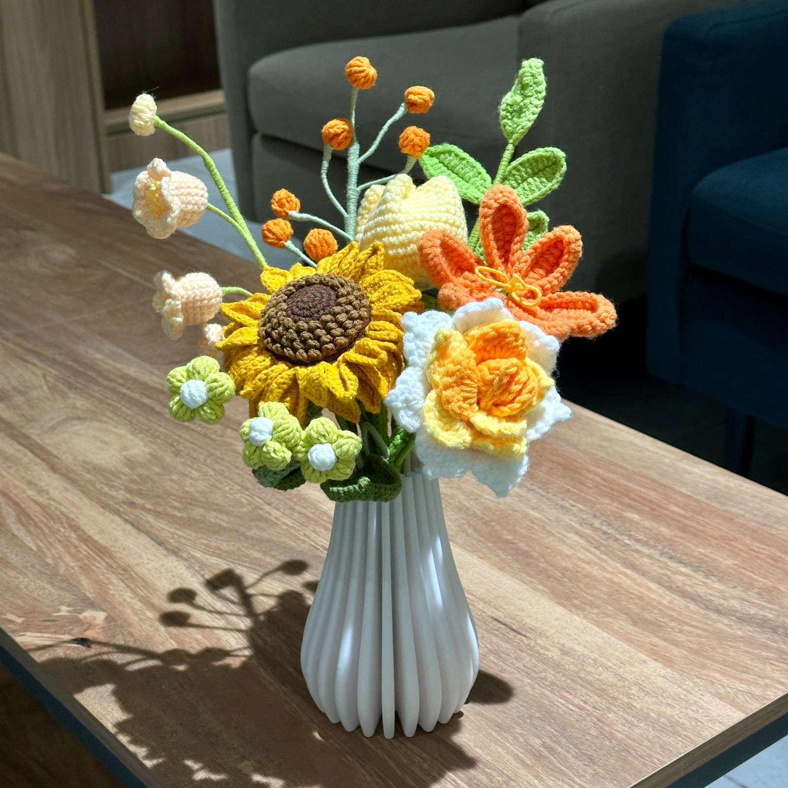 Handmade Crochet Sunflower Bouquet | Get Well, Birthday Gift, Teacher Appreciati