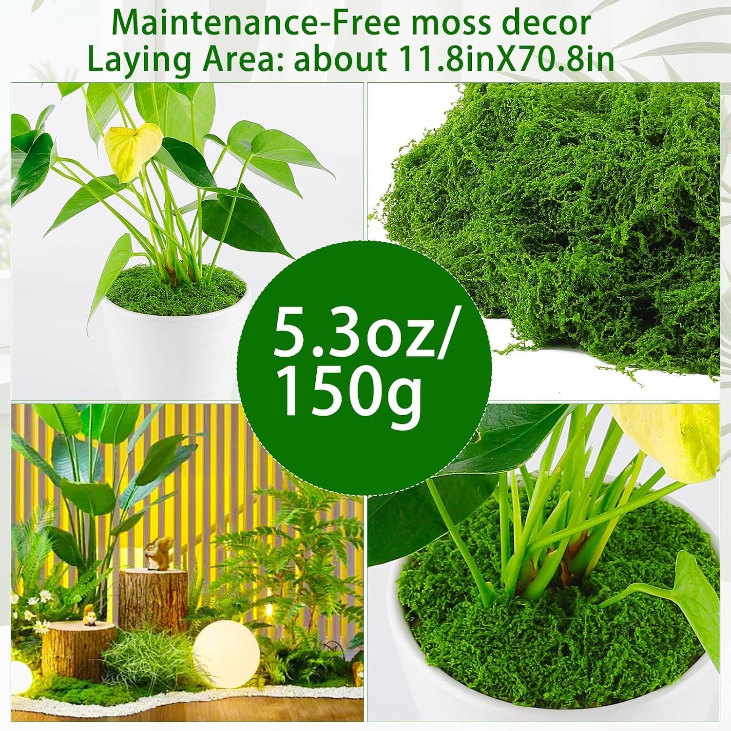 Maintenance-Free Faux Moss Decor: Perfect for Potted Plants and Centerpieces