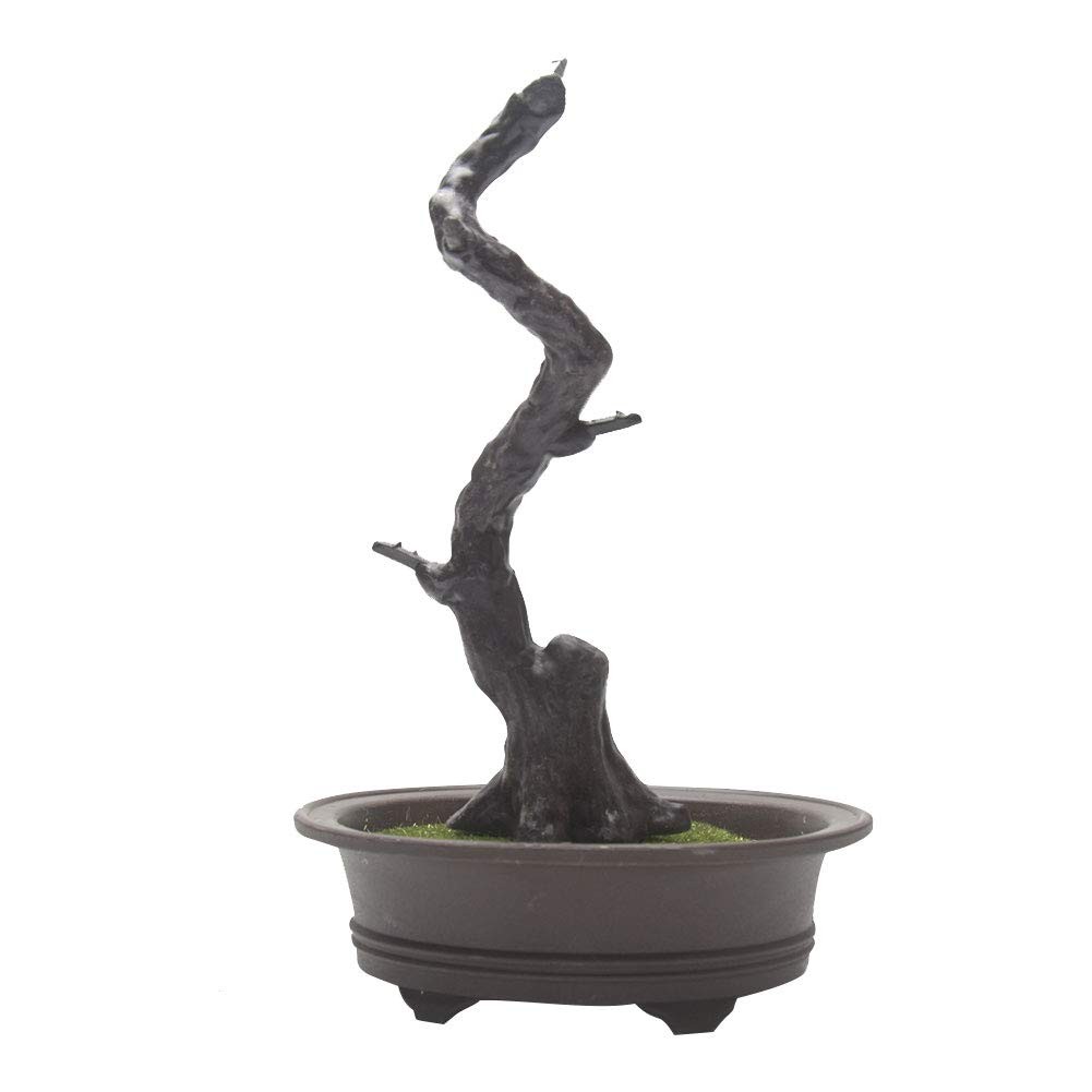 Artificial Bonsai Pine Tree, 11Inch Faux Potted Plant Desk Display Fake Tree Pot