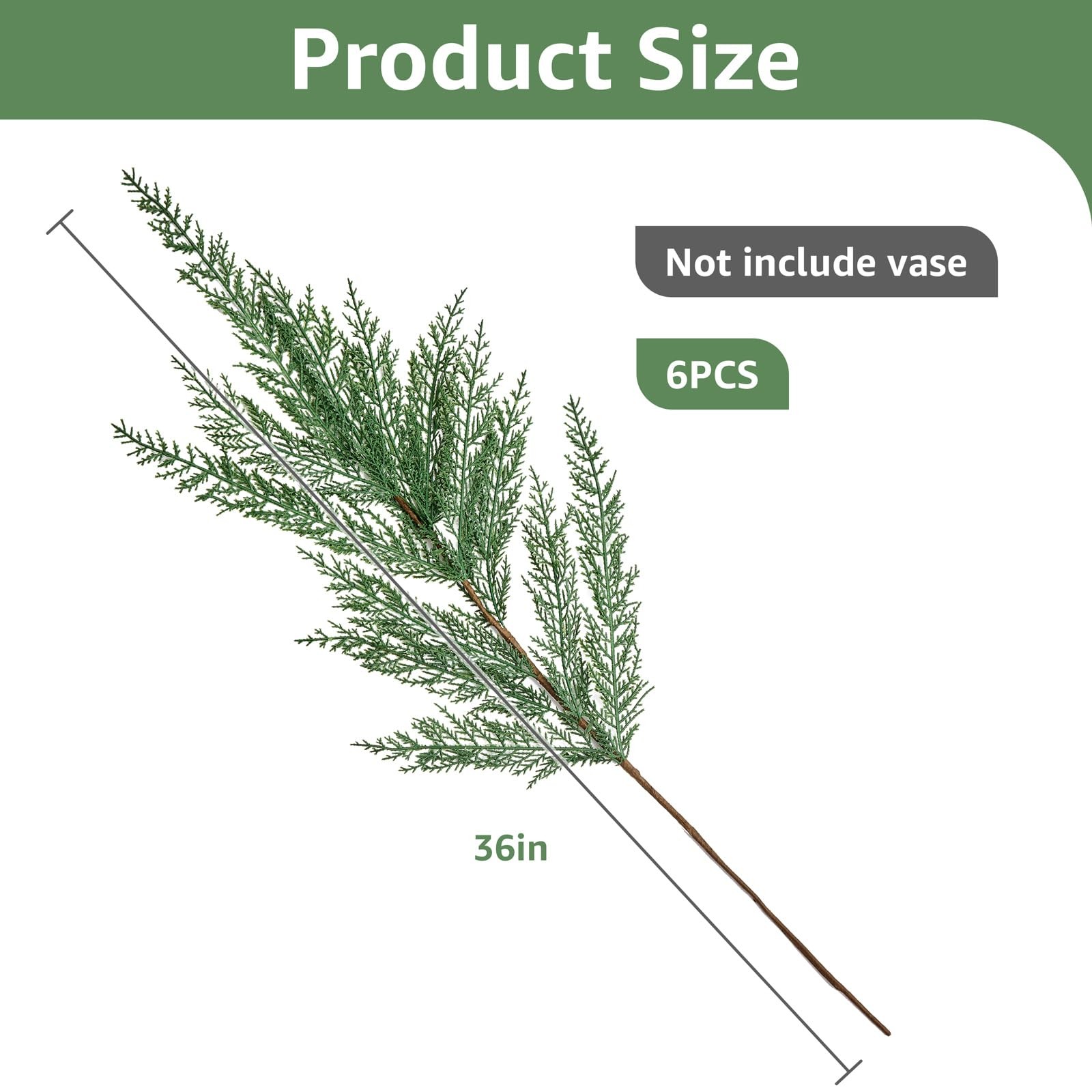 Christmas Cypress Stems for Vases Cedar – Real Touch Realistic Artificial Fau…