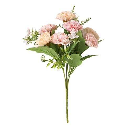 3 Bunches Bouquet of Artificial Silk Flower White Carnations,11“ Bouquet and …