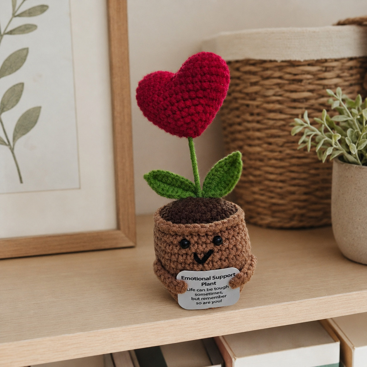Handmade Crochet Flower Pot 6in Emotional Support Desk Decor Choose Style