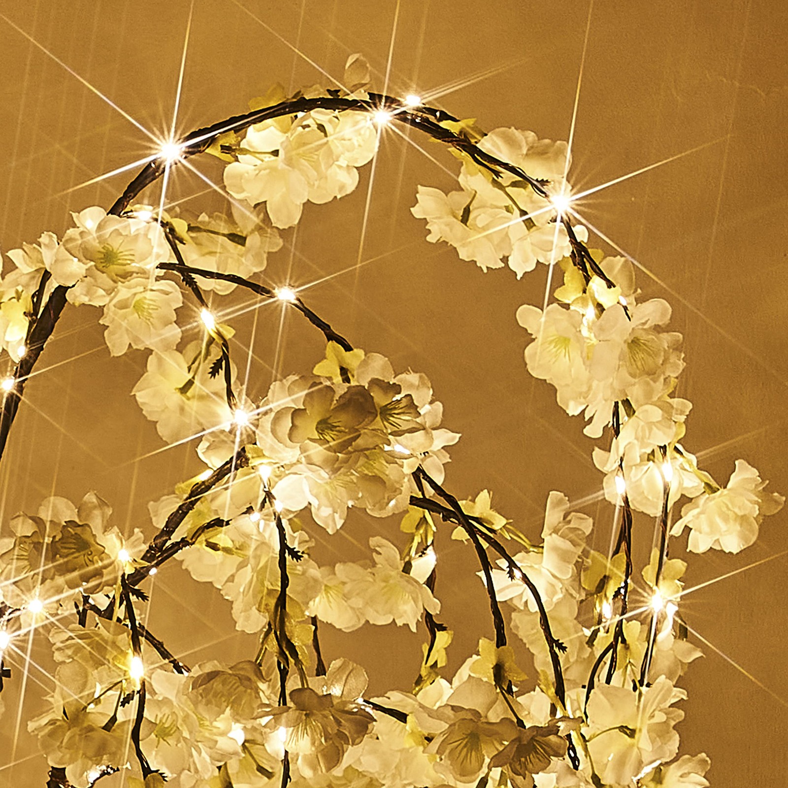 White Cherry Blossom Tree 18 Inch 40 LED Japanese Room Decor Battery USB