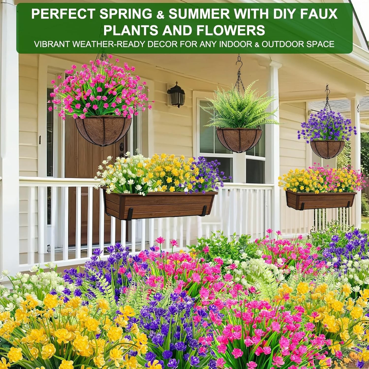 Low Maintenance 20 Bundles Faux Flowers – Elegant Spring Decor for All Occasions