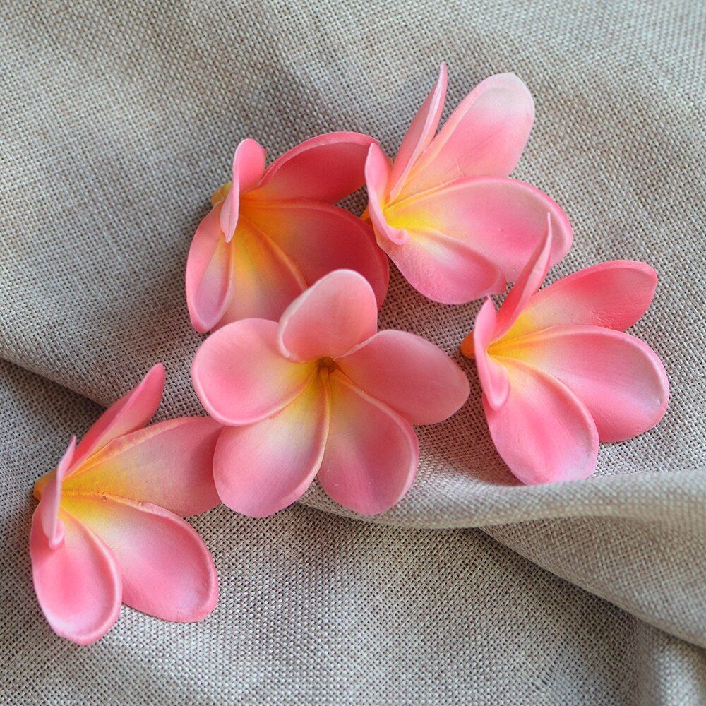 Hawaiian Fake Plumeria Foam Flower Heads Beach Wedding Home Party Decorations 10