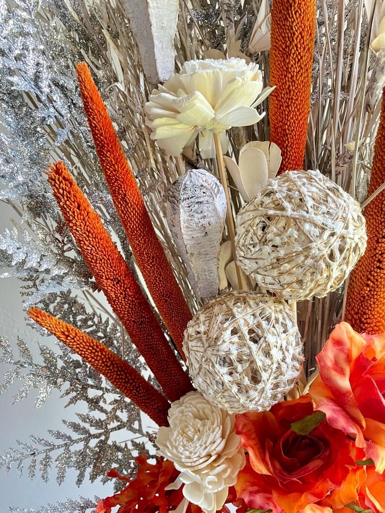 Tall Orange Wedding Centerpiece Elegant Living Dining Room Decor Bedroom Accent