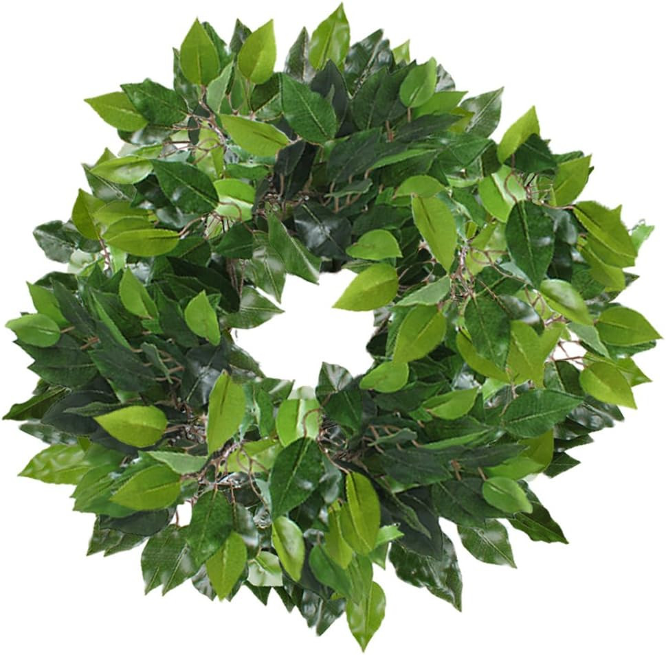 12 Pcs Ficus Tree Leaves Branches Artificial Greenery Stems Spring Silk Green Le