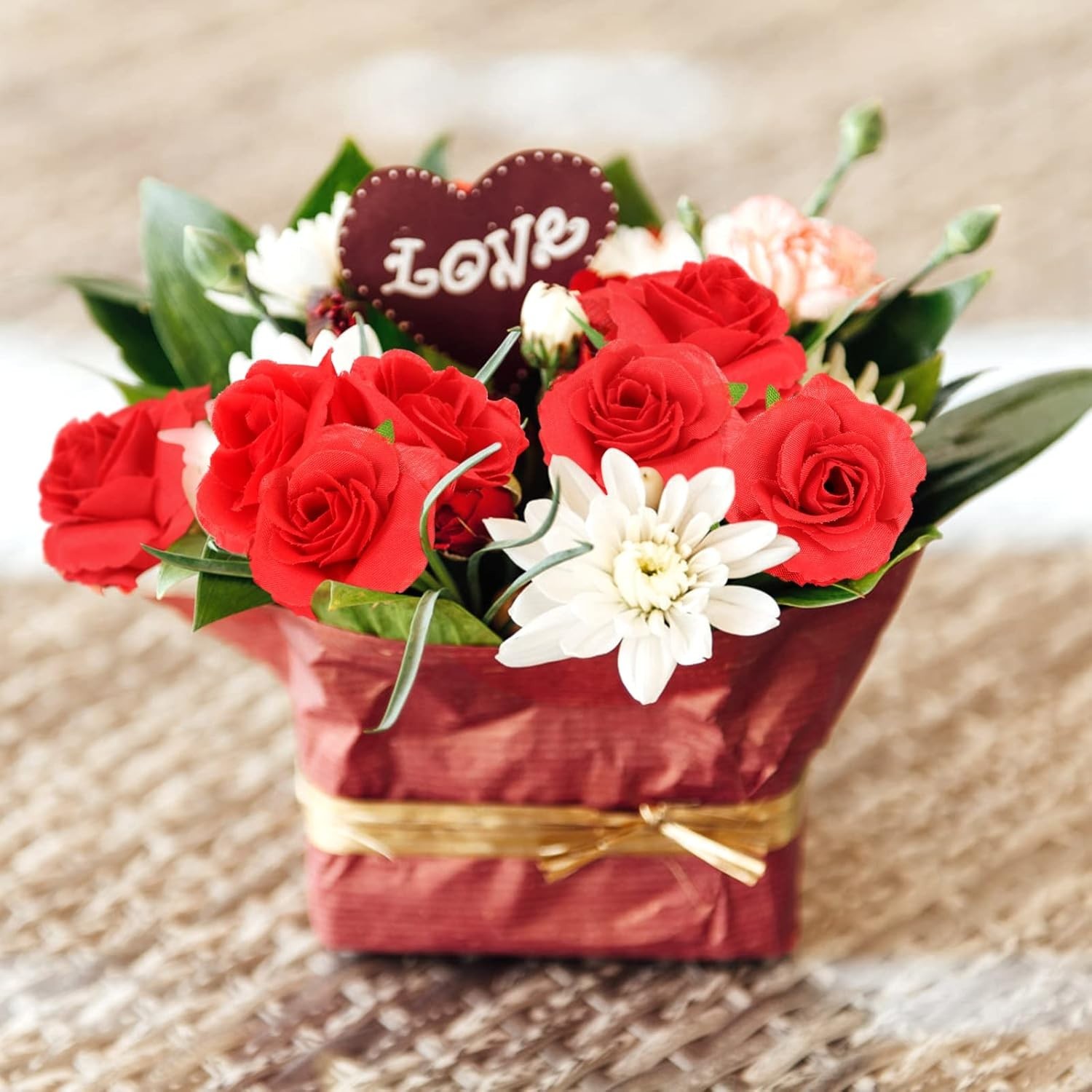 50pcs Reusable Red Silk Rose Heads – 1.6″ Perfect for Parties and DIY Creations