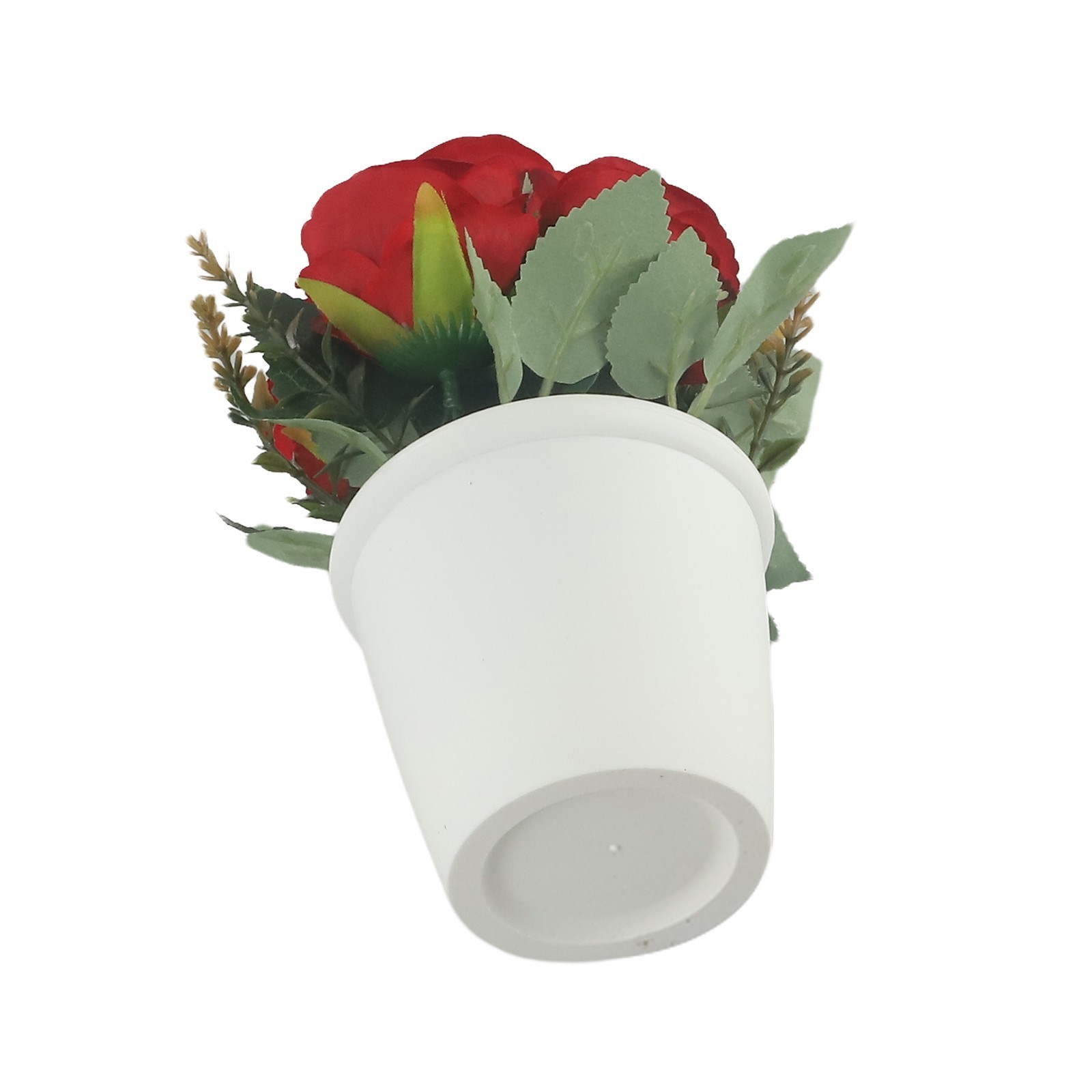 Artificial Rose Flower Small Tree Pot Fake Plants Potted Decoration Garden Decor
