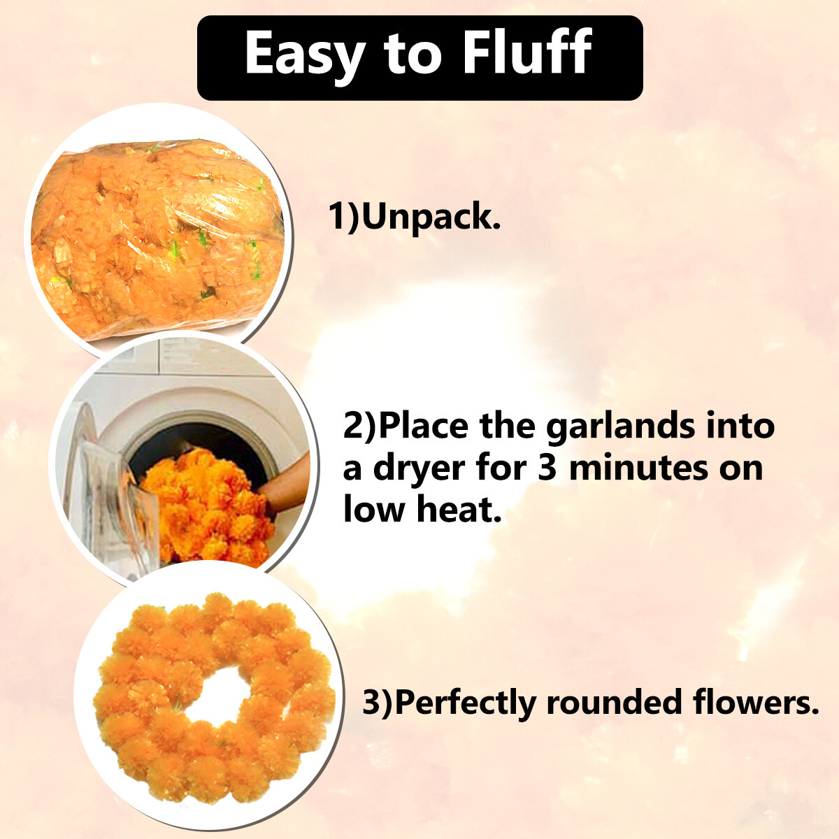 Artificial Marigold Garland with Bells Multi Pack for Pooja Temple Wedding Decor