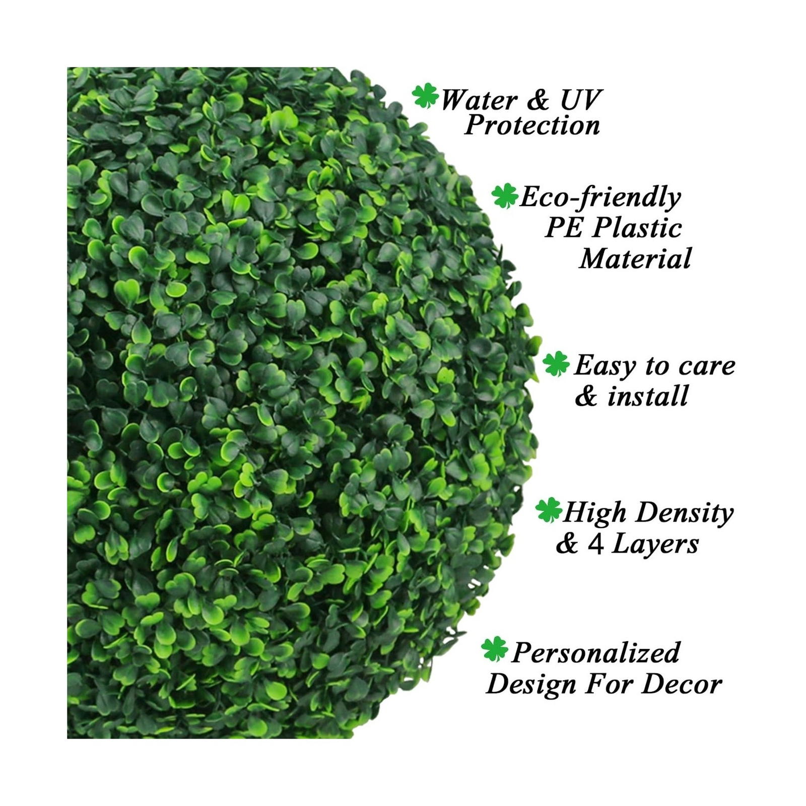 Sunnyglade 2 PCS 19.7 inch 4 Layers Artificial Plant Topiary Ball Faux Boxwoo…