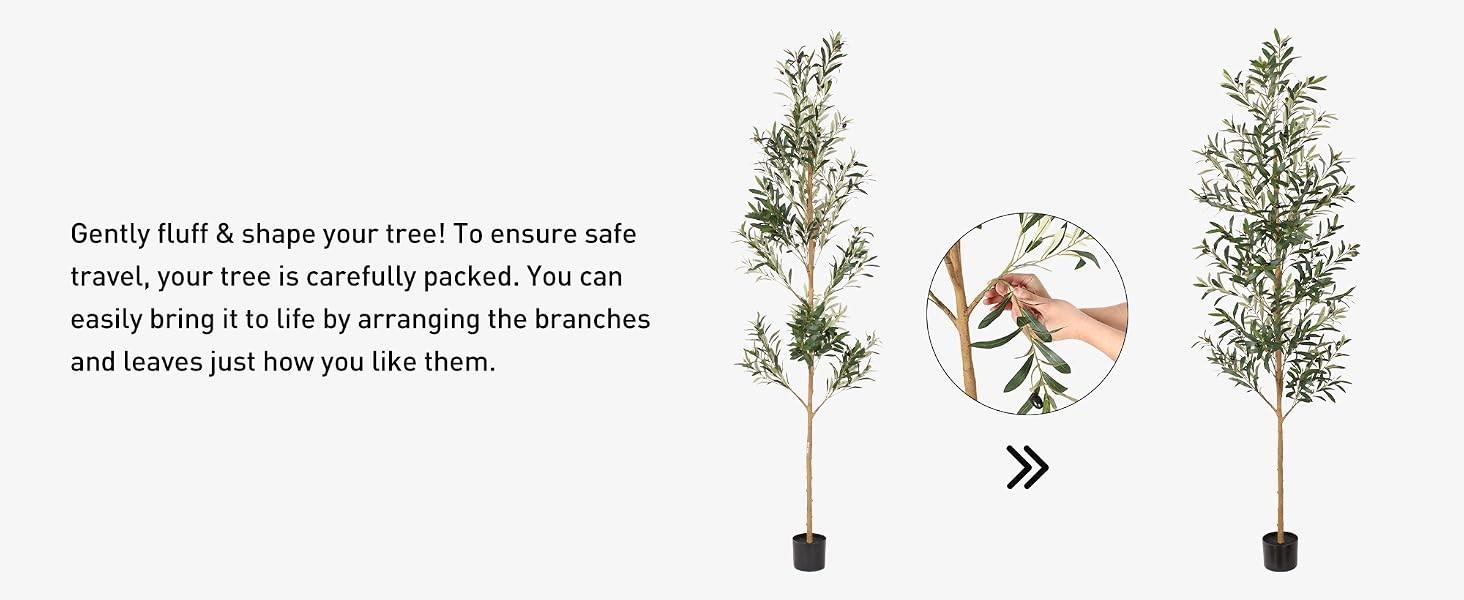 7FT Olive Trees Artificial Indoor, Tall Faux Olive Tree 7FT (84in) with Natural