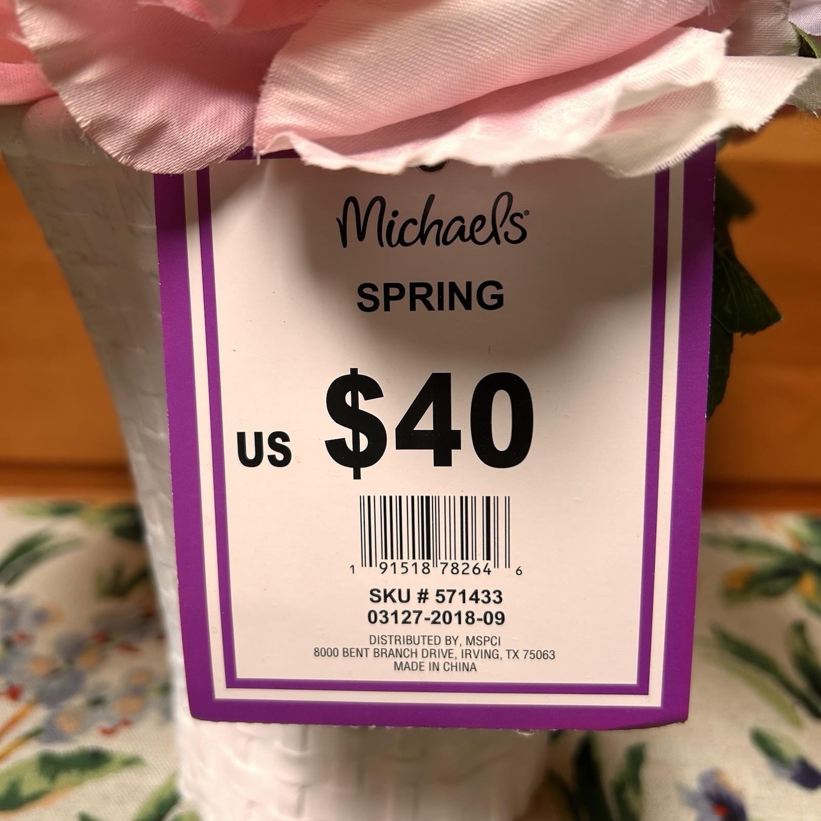 Faux Flower Arrangement Pink Hydrangeas Peonies Wedding Shower Garden Tea Party
