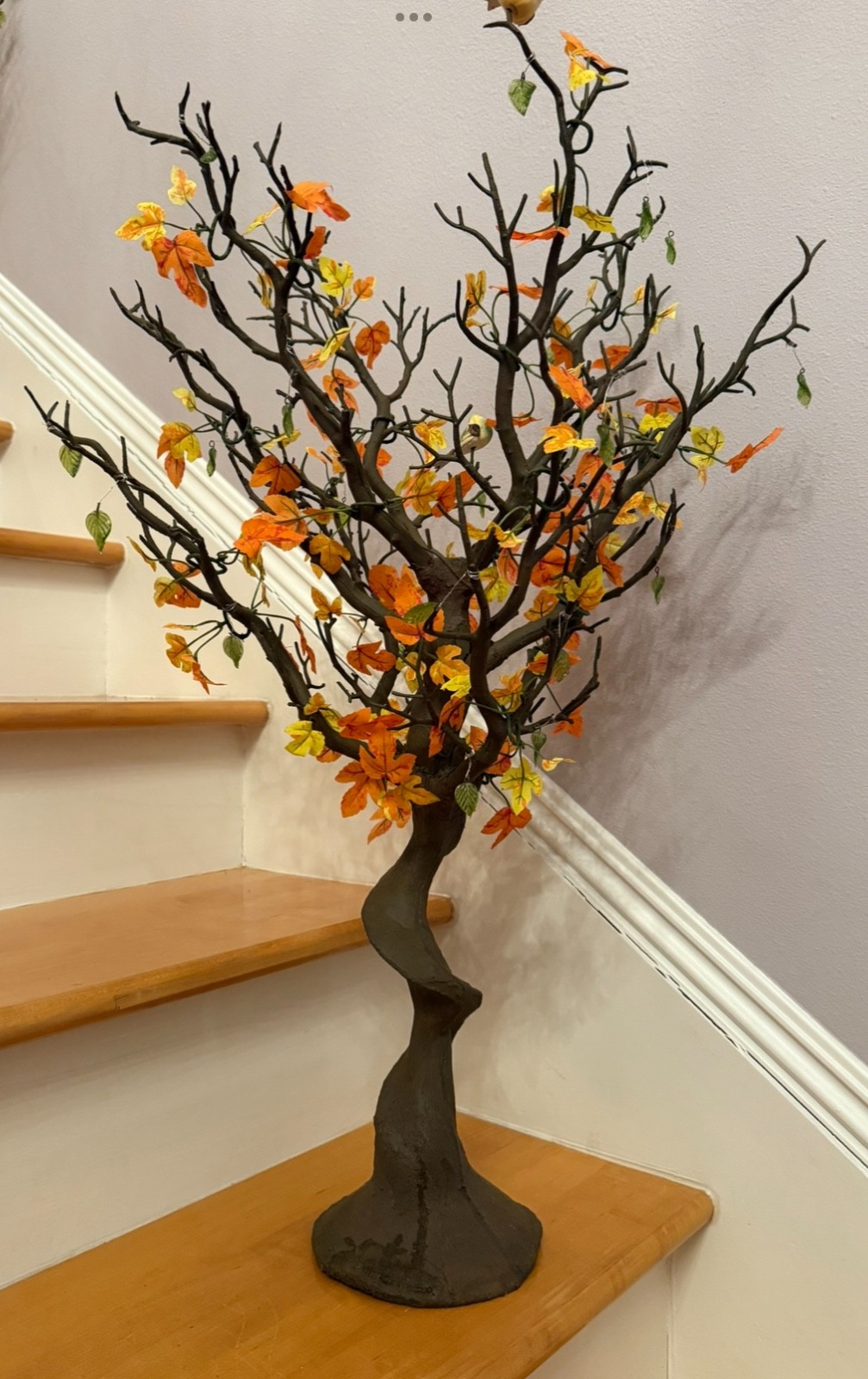 34″ Manzanita Centerpiece Natural Tree decorated for Fall