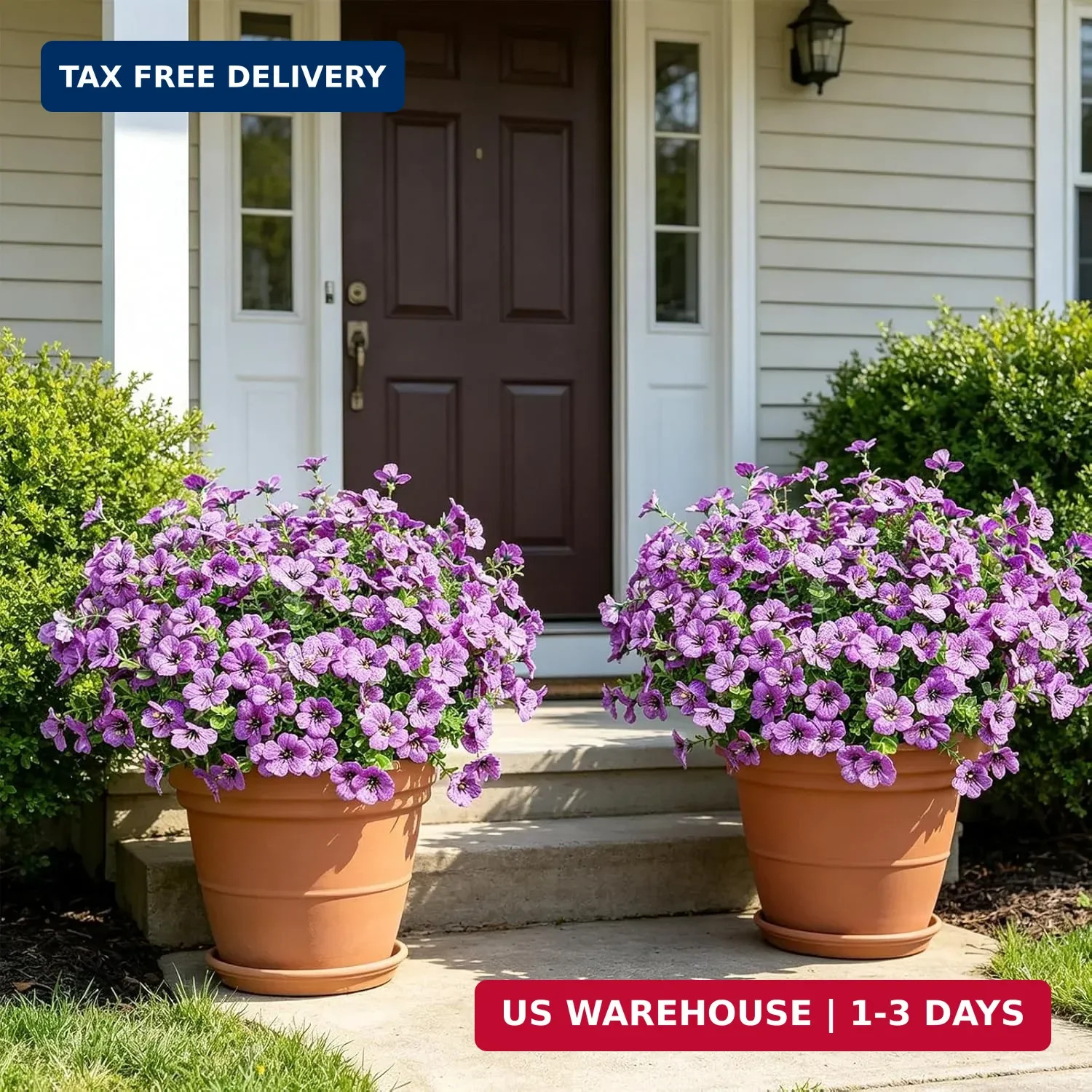 Elyum Artificial Flowers for Outdoors, 9 Bundles Artificial Plants & Flowers Out