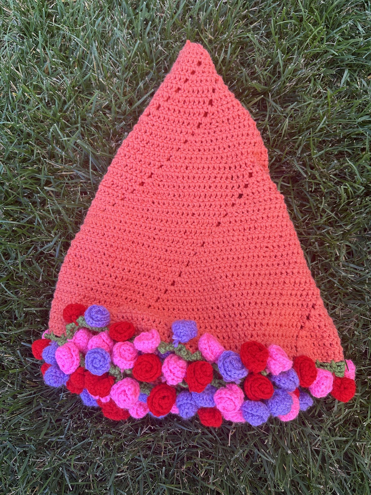 Flower Bouquet Blanket,DIY Handmade Crochet Rose Blanket,Knitted Throw Blankets