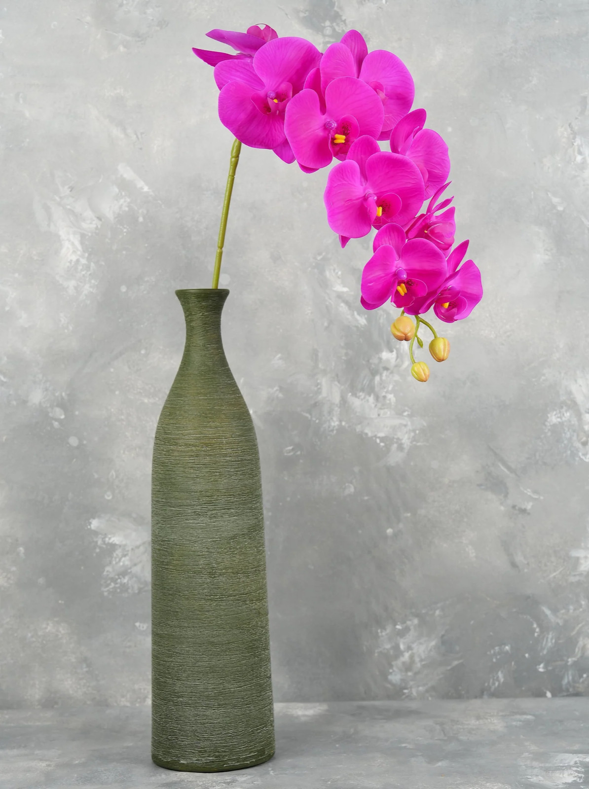 38″ Real Touch 9 Heads Orchid Stem – Magenta | Artificial Flower | Decoration