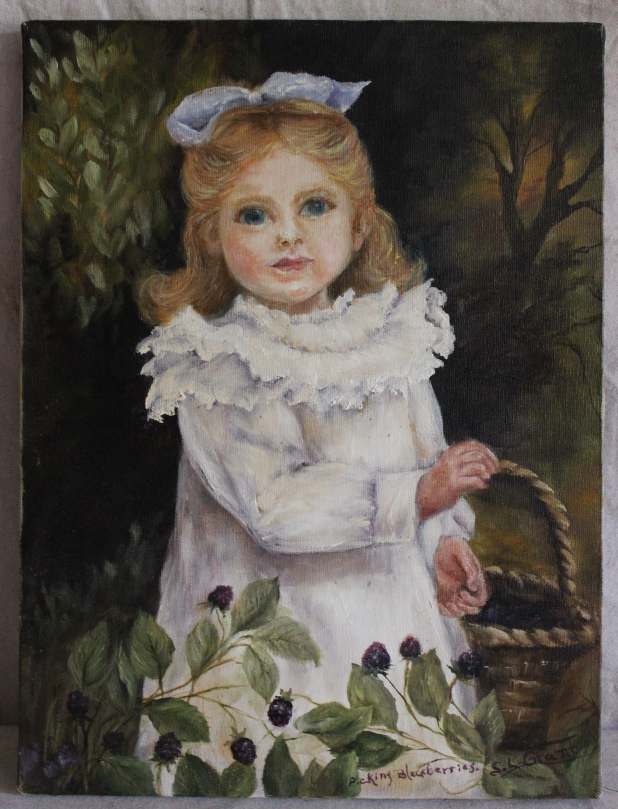 BIG GOLD GILT ORIGINAL OIL PAINTING STILL LIFE FLORAL MID CENTURY SIGNED CANVAS