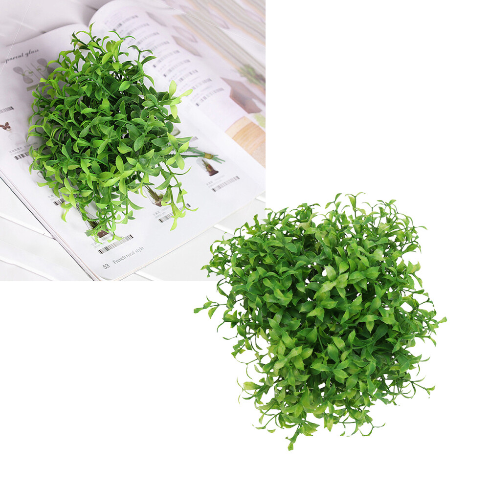 12 Pcs Fake Plants Shrubs Simulated Grass Ornaments Faux Bonsai Tree Desktop
