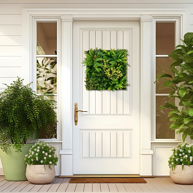 20″ x 20″ Indoor Hanging Artificial Plant Wall w/11 Types of Mixed Faux Plants