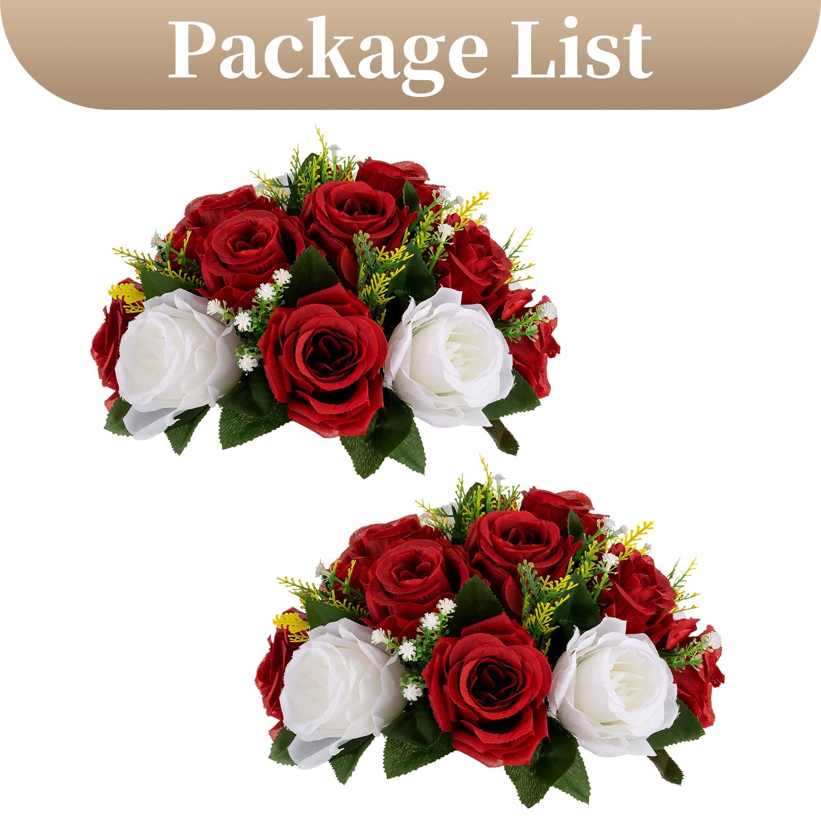 Red Fake Flowers Wedding Centerpiece Kissing Flower Balls Tables Arrangement