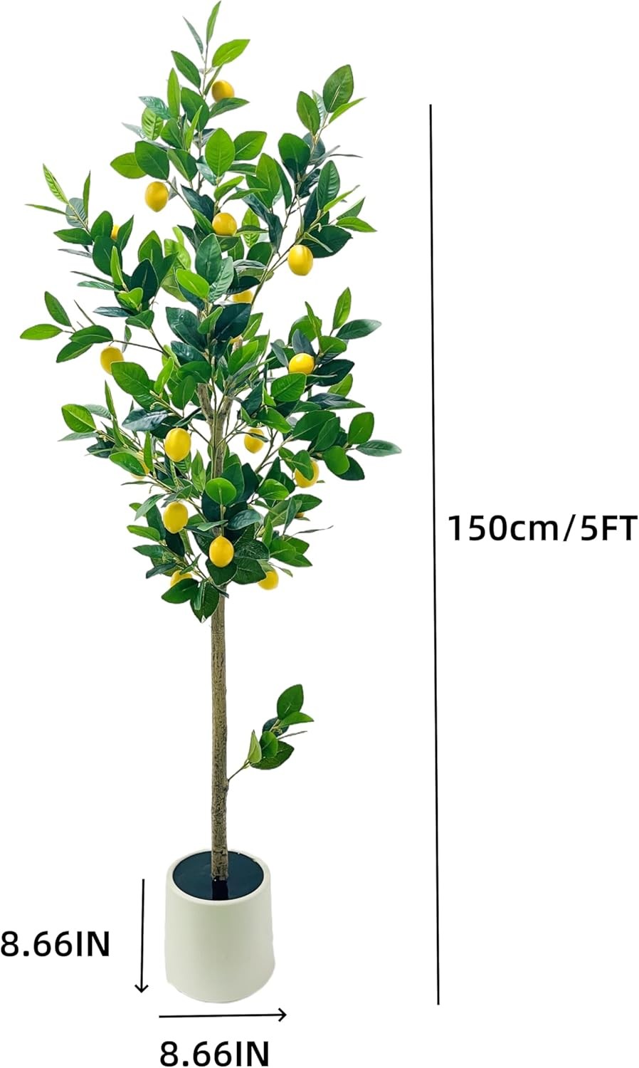 5FT Artificial Lemon Tree Faux Citrus Plant Indoor Outdoor Decorative Tree