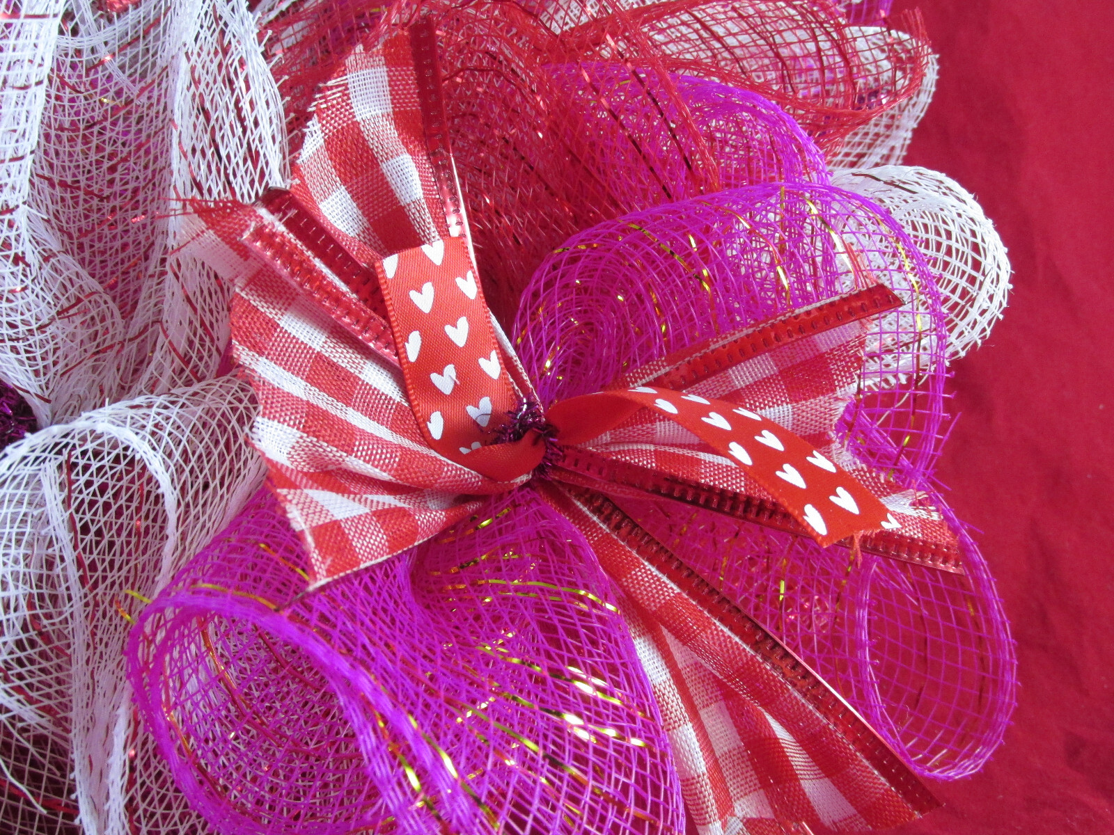 Scalloped Ruffle Deco Mesh Valentine’s Day Ribbon Wreath