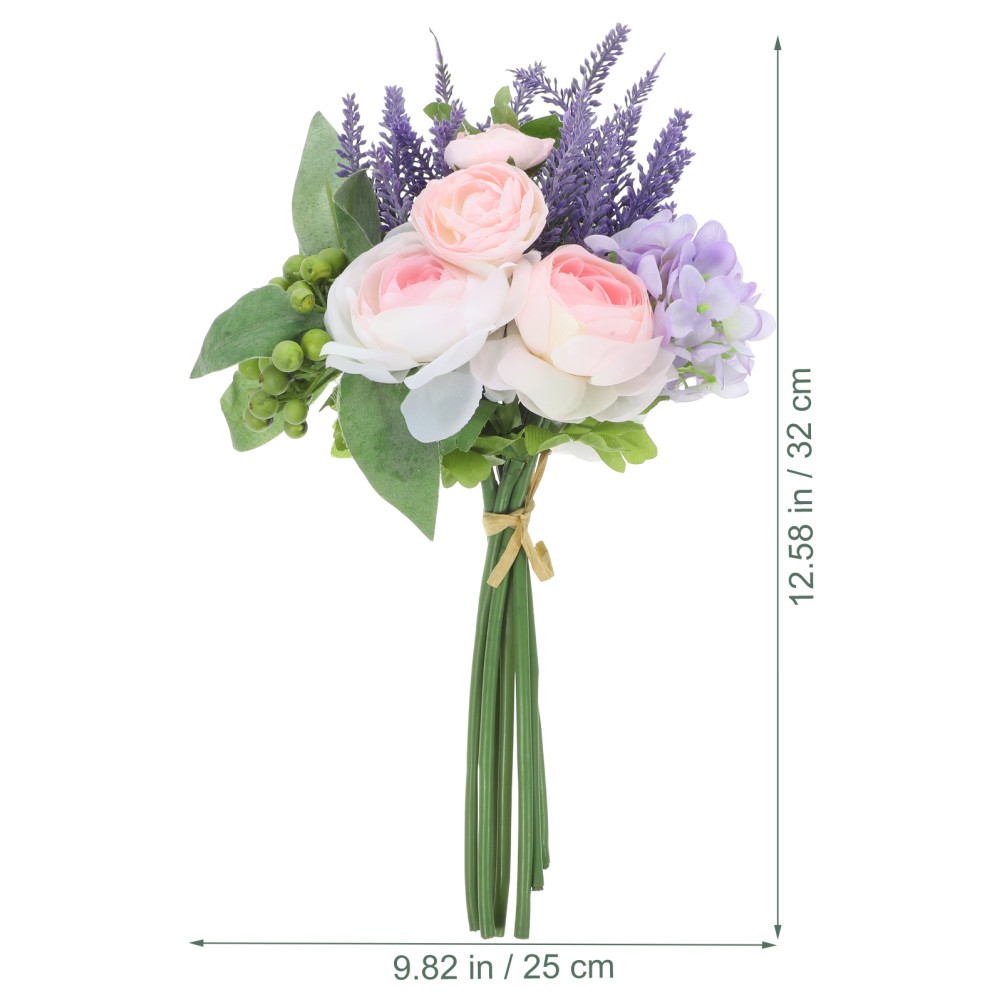 2 Sets Reusable Faux Flower Bouquets with Plastic and Cloth for Home Decoration