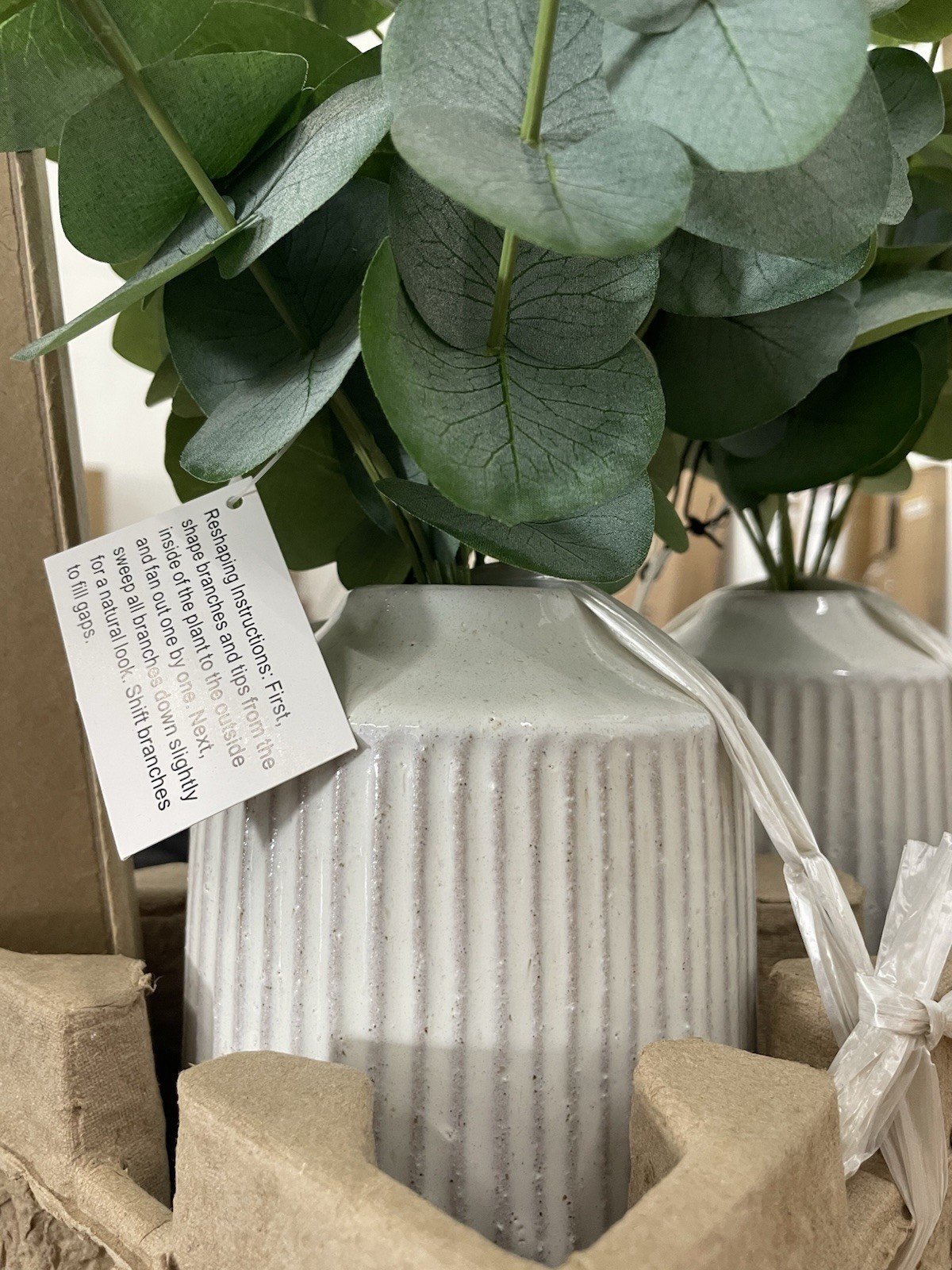 Artificial 14” Eucalyptus potted arrangement; Hearth&Hand by Magnolia, box of 2!