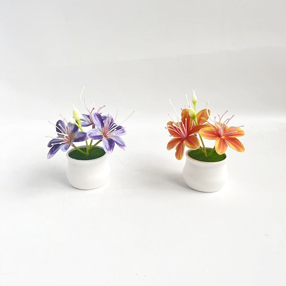 Soft Rubber Like Artificial Jasmine Flower Pot 10.5cm for Modern For Home Decor