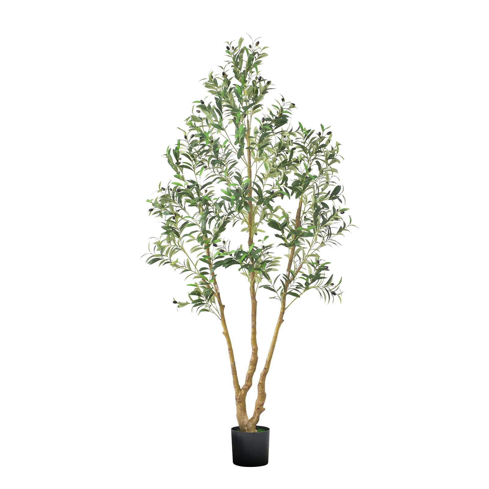 VEVOR 7FT Artificial Olive Tree Tall Fake Plant with Black Pot Home Office Use