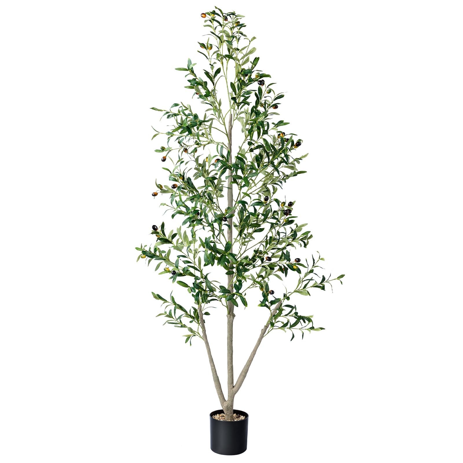 Olive Trees Artificial Indoor, 6FT Tall Faux Olive Tree with Moss and Planter…