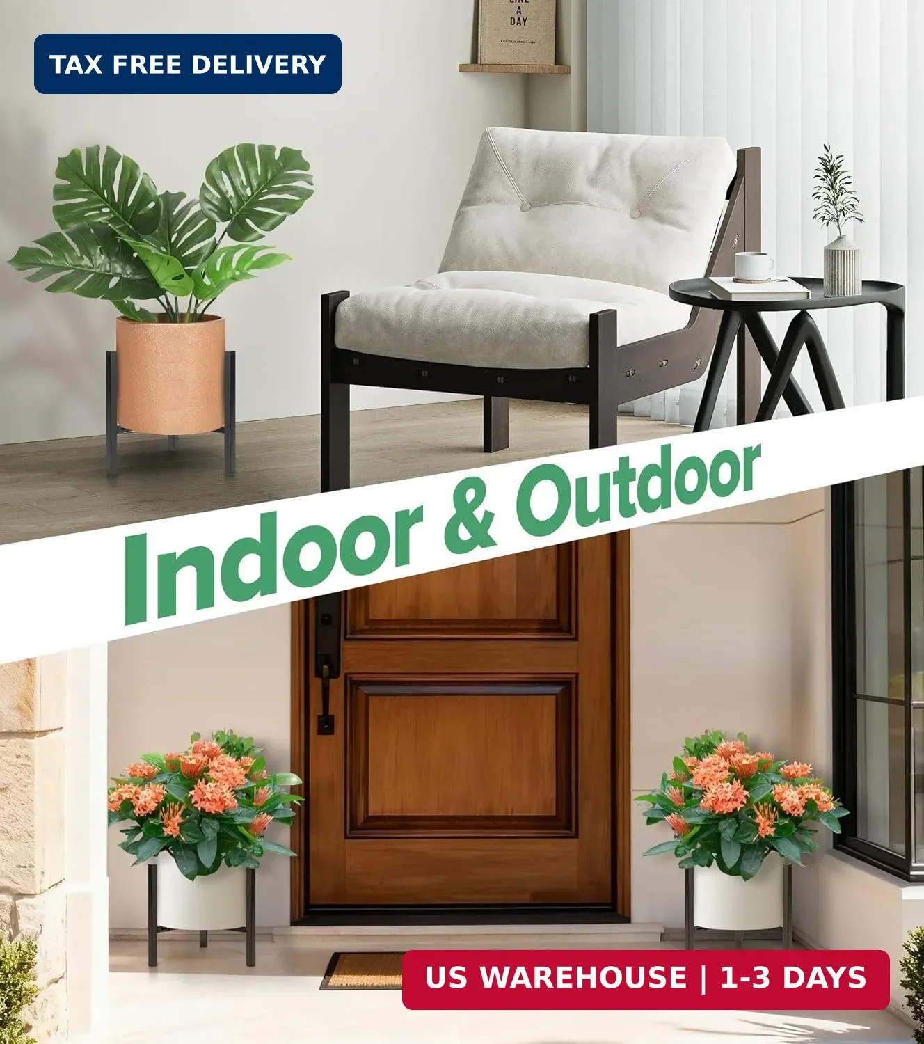 Plant Stand Indoor Adjustable 2 Pack, Metal Modern Indoor Plant Stand, Heavy Dut