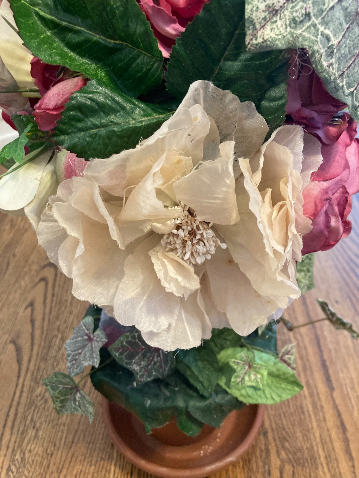 Designer Floral Rose & Cream Topiary Custom Arrangement (#213)