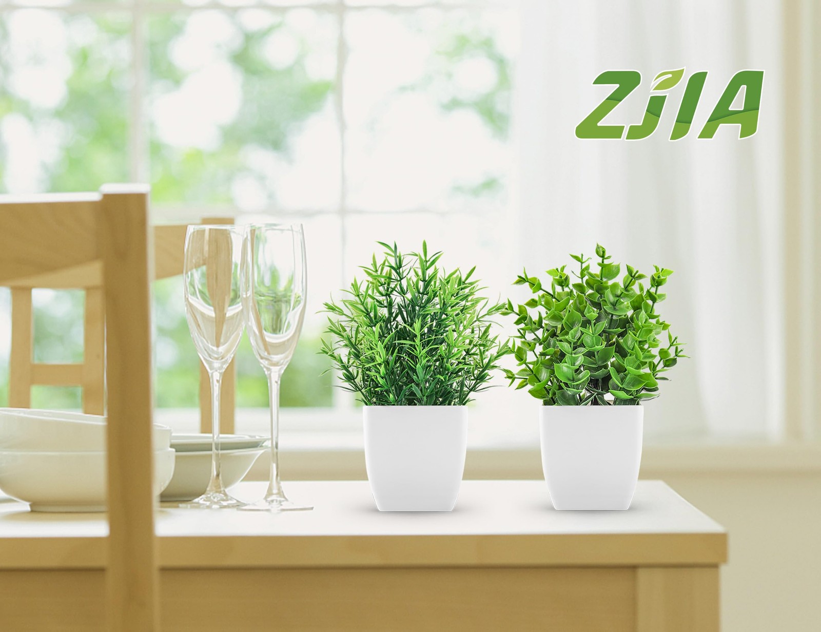 4 Pack Small Fake Plants White Bathroom for Home Bedroom Bathroom Kitchen Decor