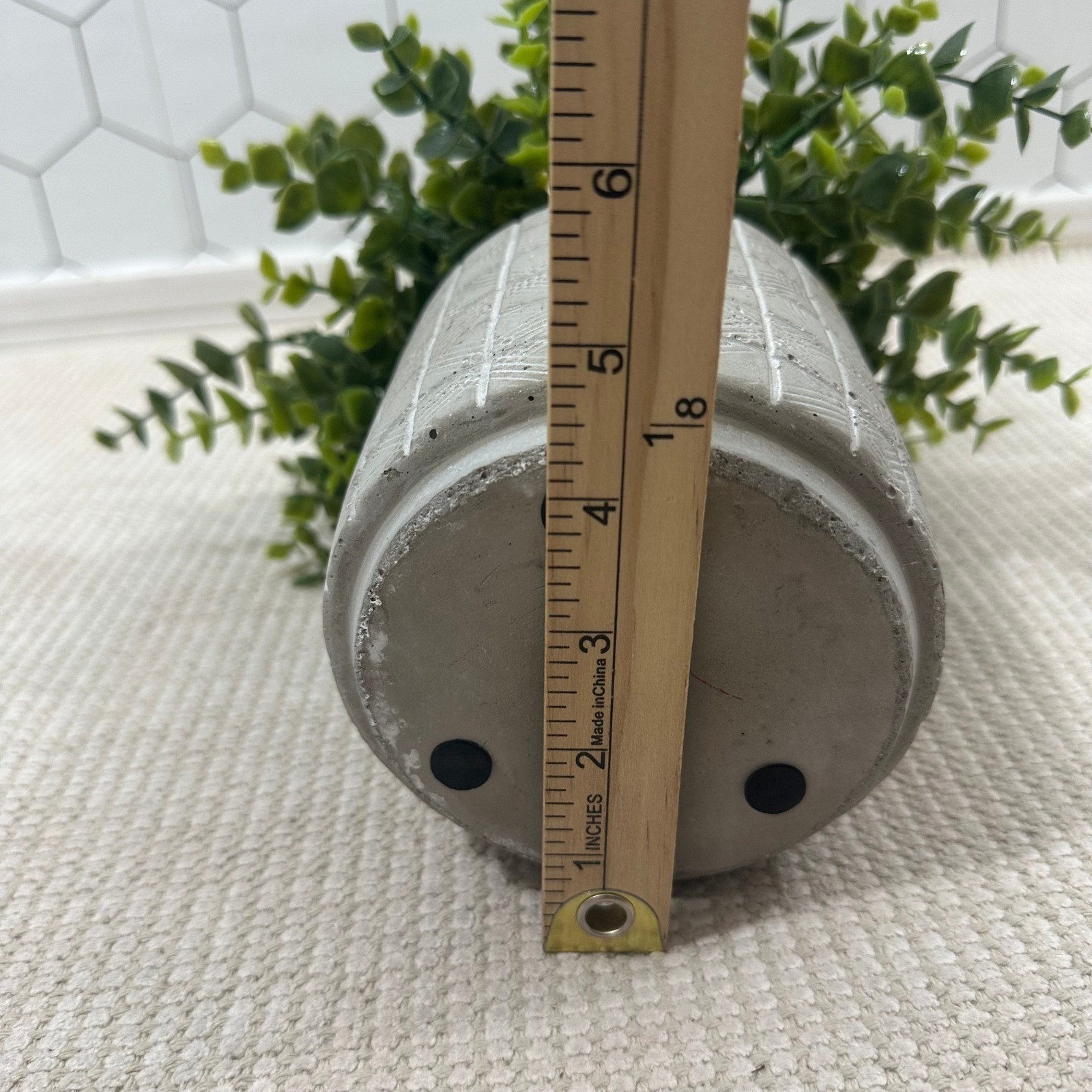 Artificial Eucalyptus Potted Plant Faux Greenery in Grey Textured Cement Pot