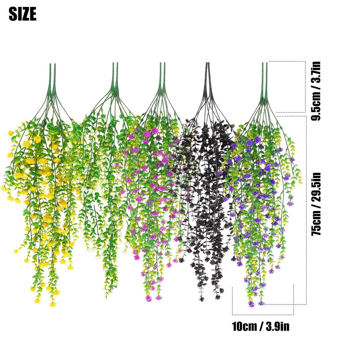 Artificial Hanging Plant Fake Eucalyptus Leaf Vine Home Garden Outdoor Decor USA