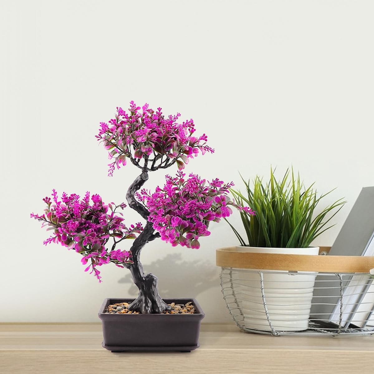 Artificial Bonsai Tree，Fake Plants Lifelike Plastic Bonsai Plant Simulation G…