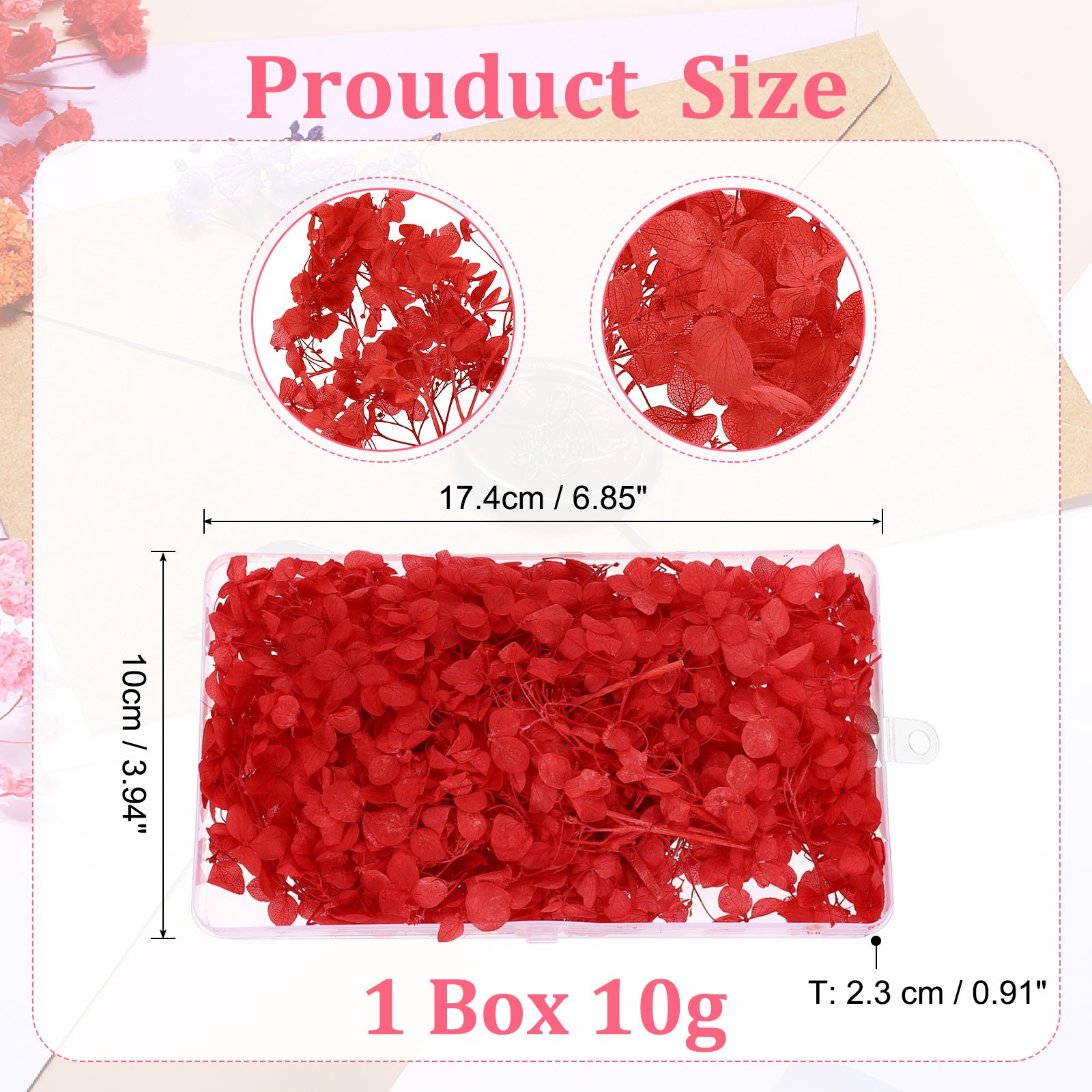 10g Mini Dried Hydrangea Flower Natural Pressed Flower Real Hydrangeas Red