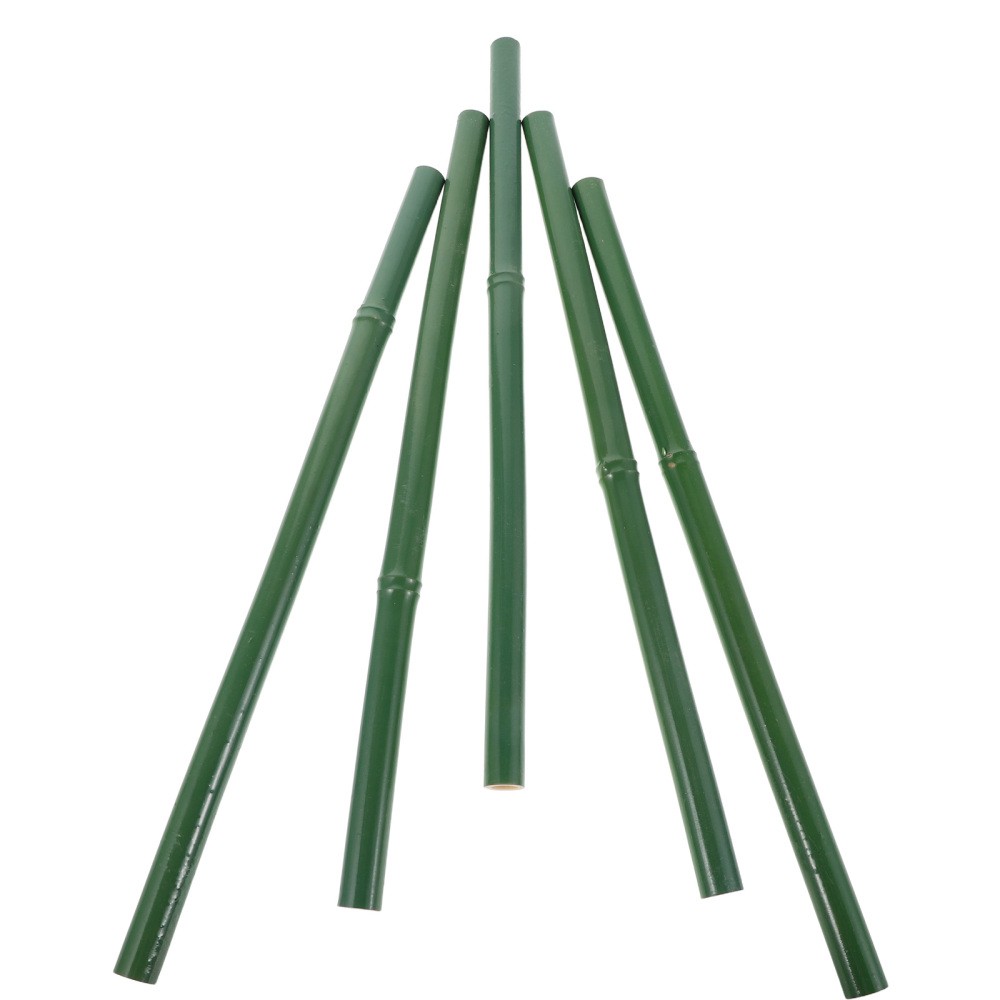 5 Pcs Fake Bamboo Poles Green 40 cm Plastic Plant Support Stakes Outdoor