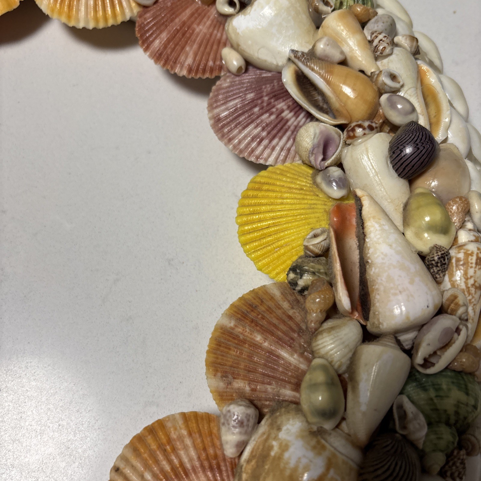 Handcrafted Sea Shell Wreath 14”Beach Seashore Coastal Decor Beautiful Vintage
