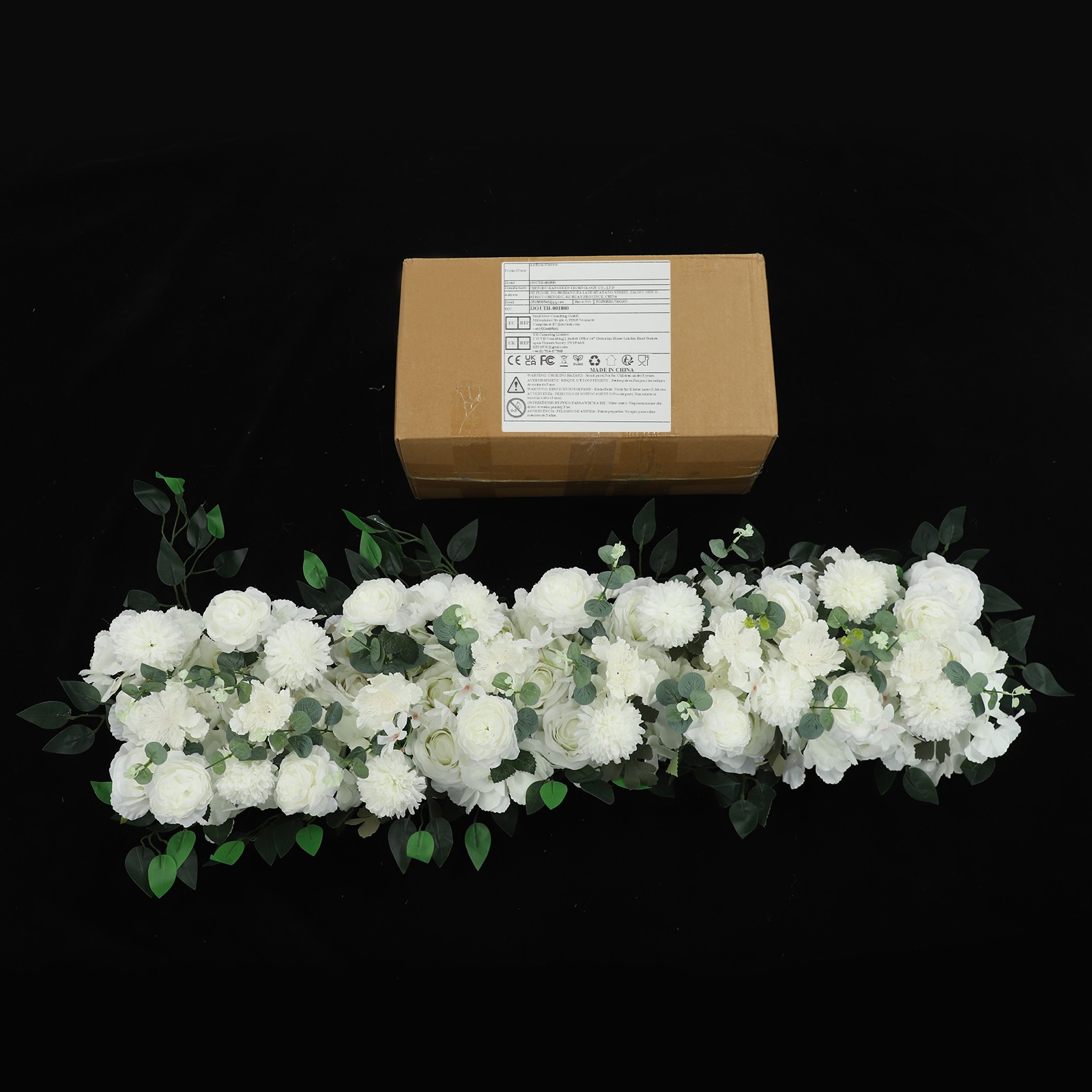 100*30cm Lifelike Flower Row, Artificial Flower Décor, Fake Flower Row For Party